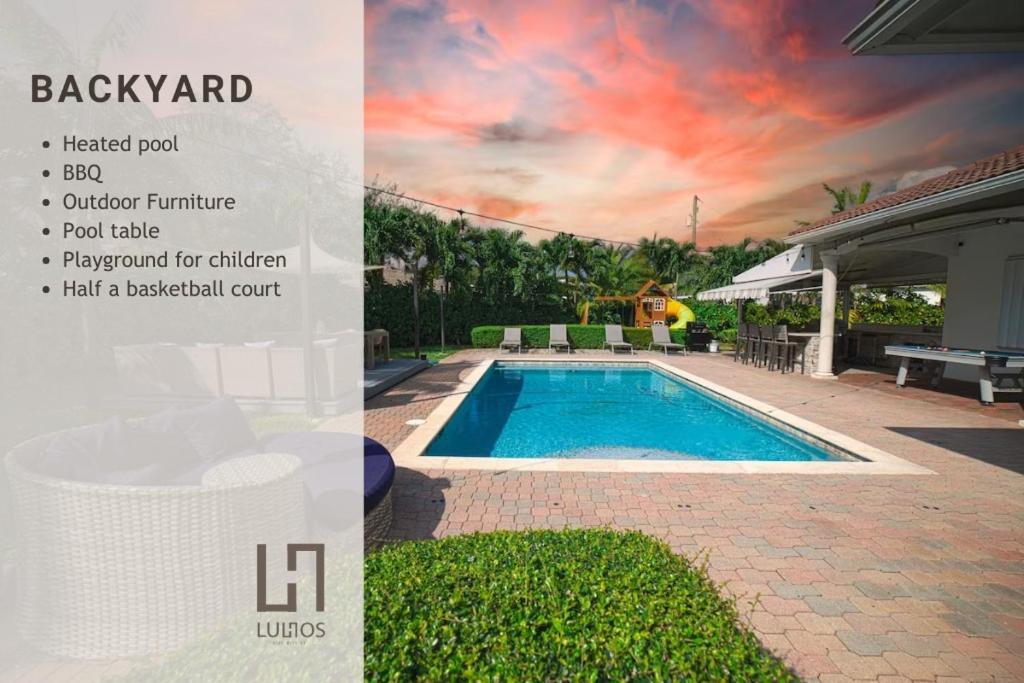 Beautiful house + heated pool/17 guest,básquetball Cutler Bay Exterior foto